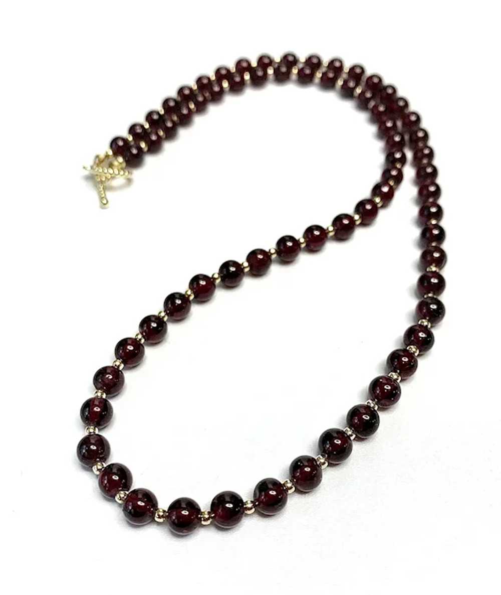 14k Gold and Garnet Necklace - image 4