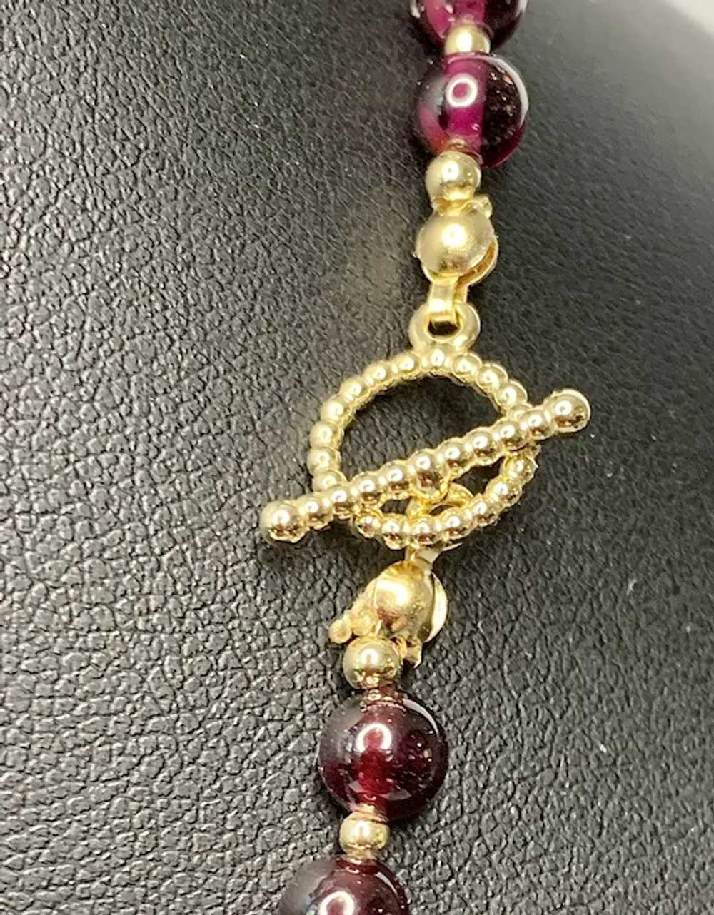 14k Gold and Garnet Necklace - image 5