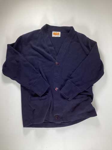 Mens School Apparel Navy Cardigan Small EUC