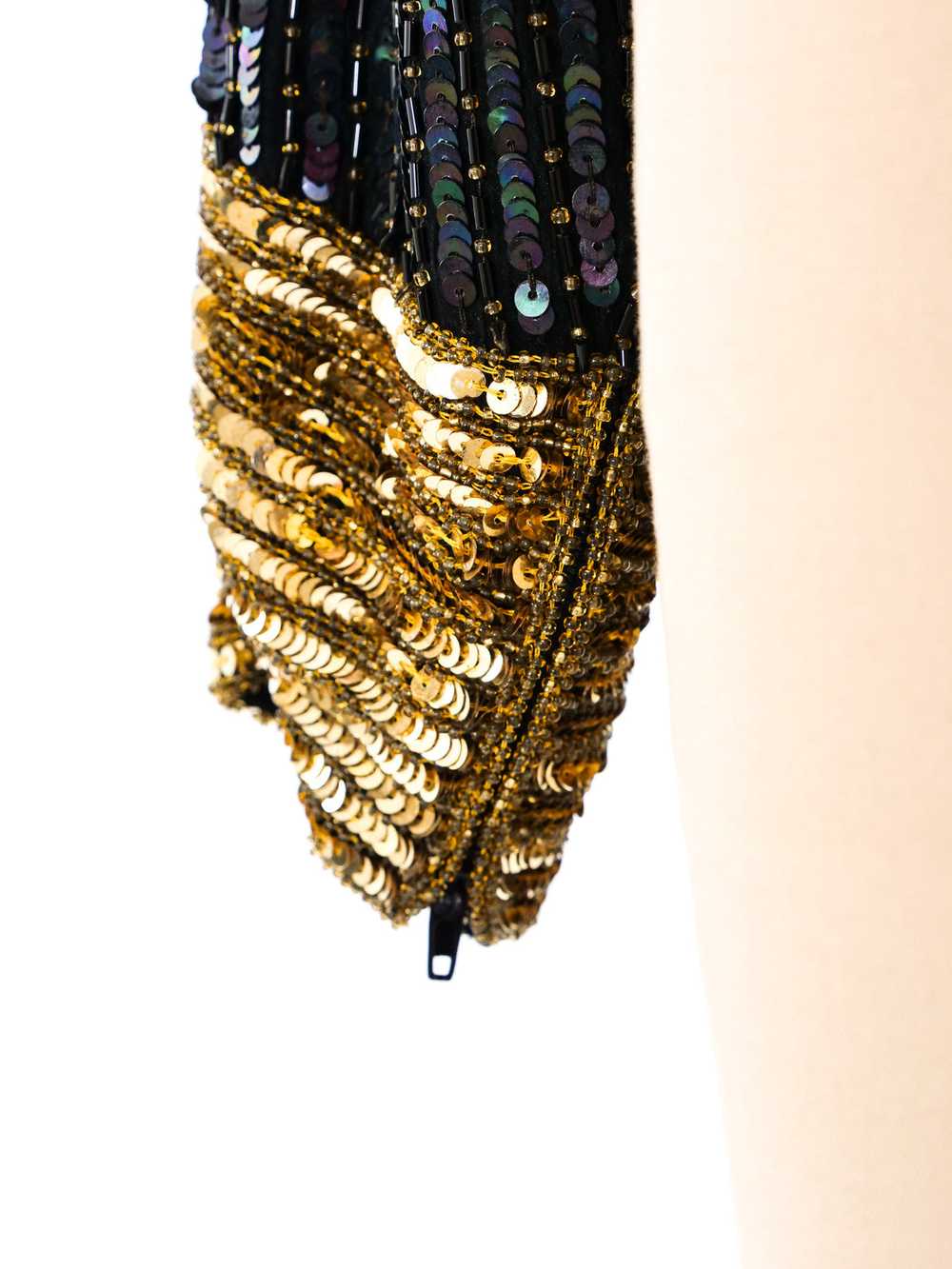 Yves Saint Laurent Black and Gold Sequin Top - image 6