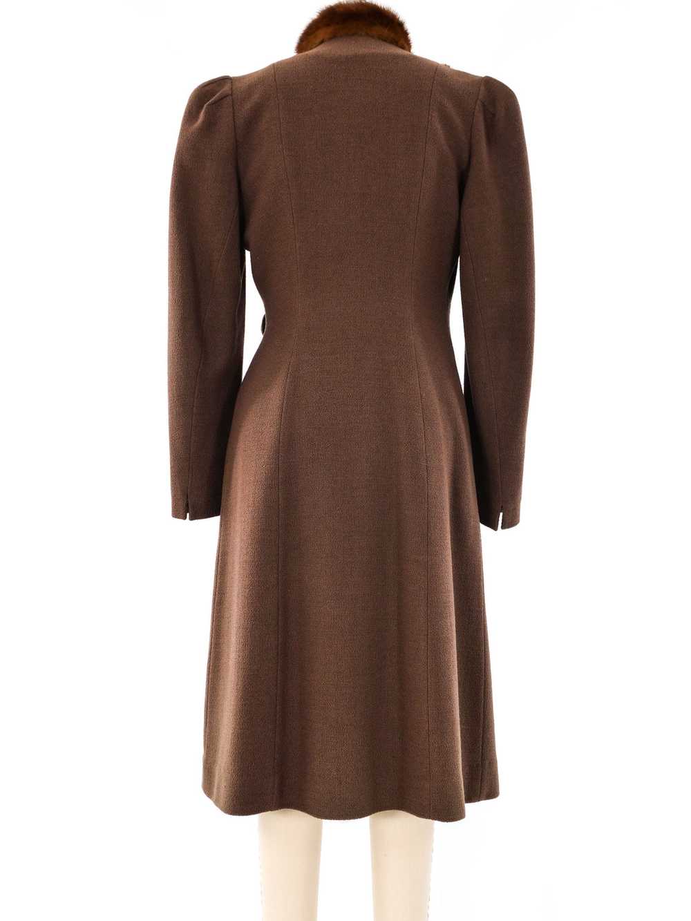 1940's Brown Coat With Fur Trim Bib - image 4