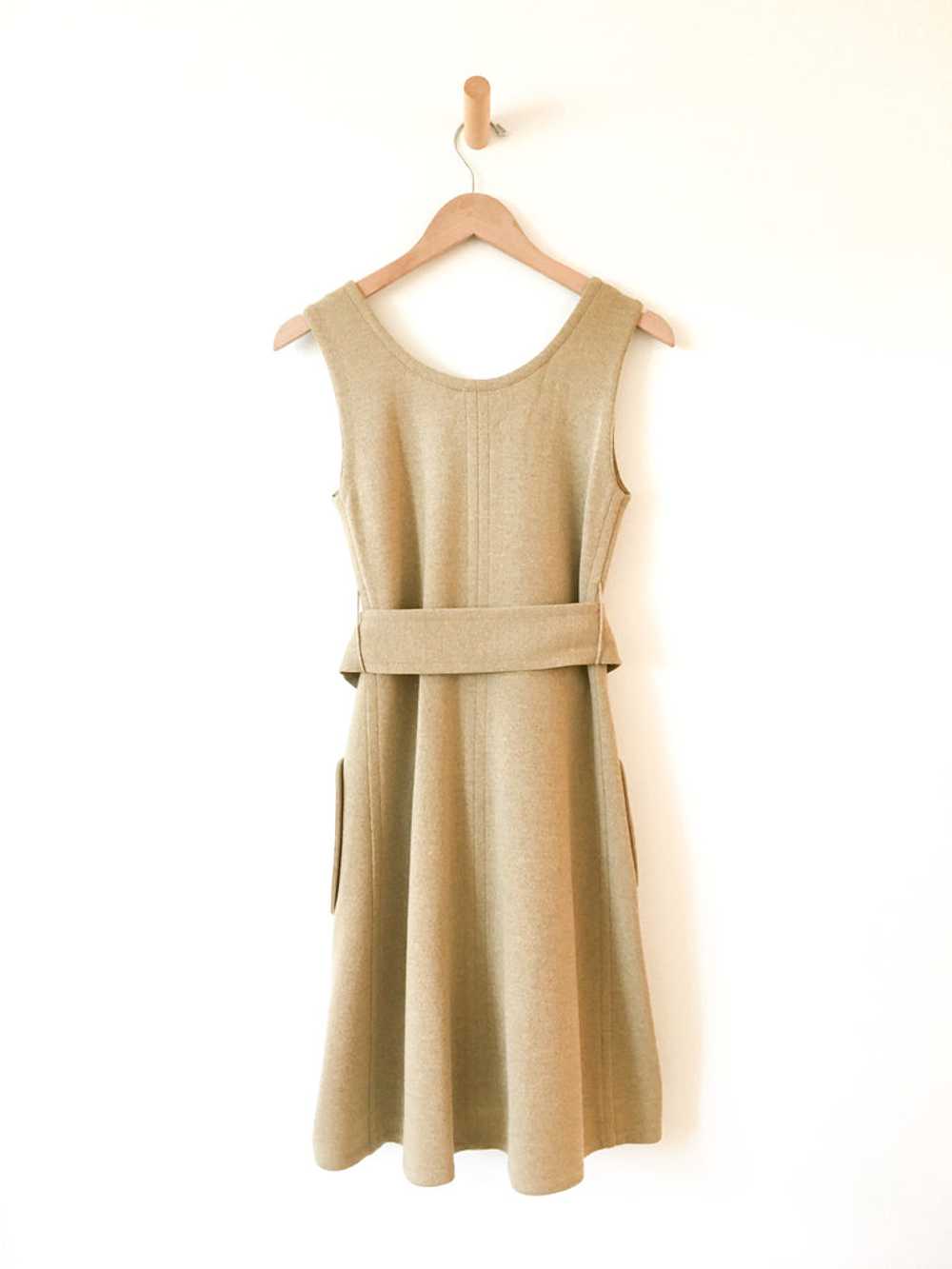 1960's Tan Mod Wool Dress - image 3