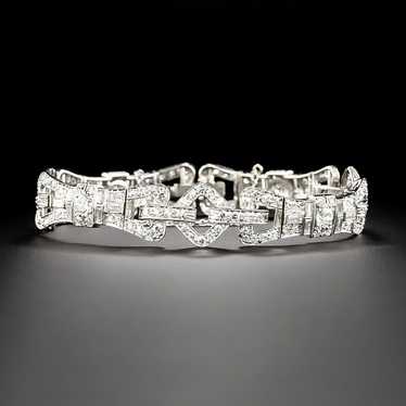 Art Deco Diamond Stirrup Line Bracelet - image 1