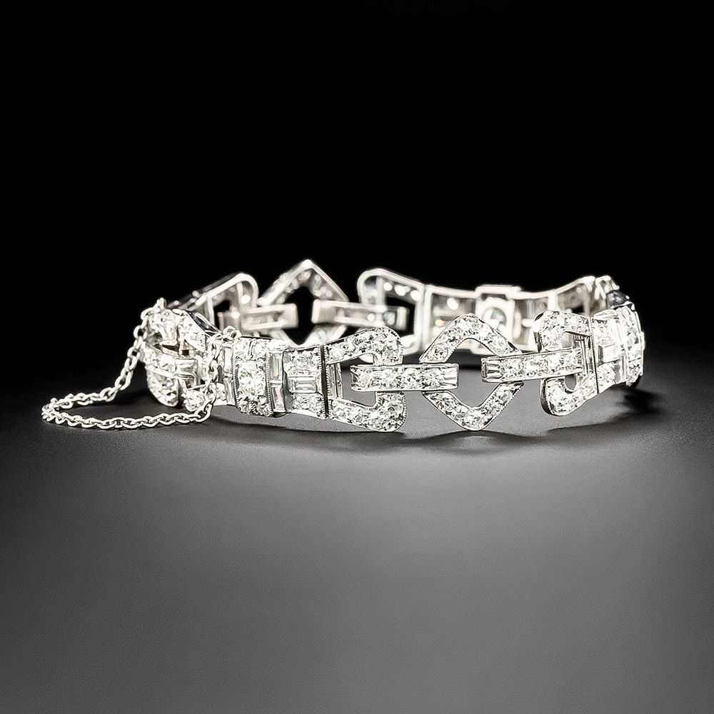 Art Deco Diamond Stirrup Line Bracelet - image 2