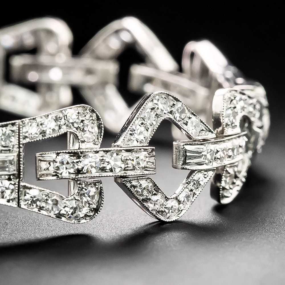 Art Deco Diamond Stirrup Line Bracelet - image 3