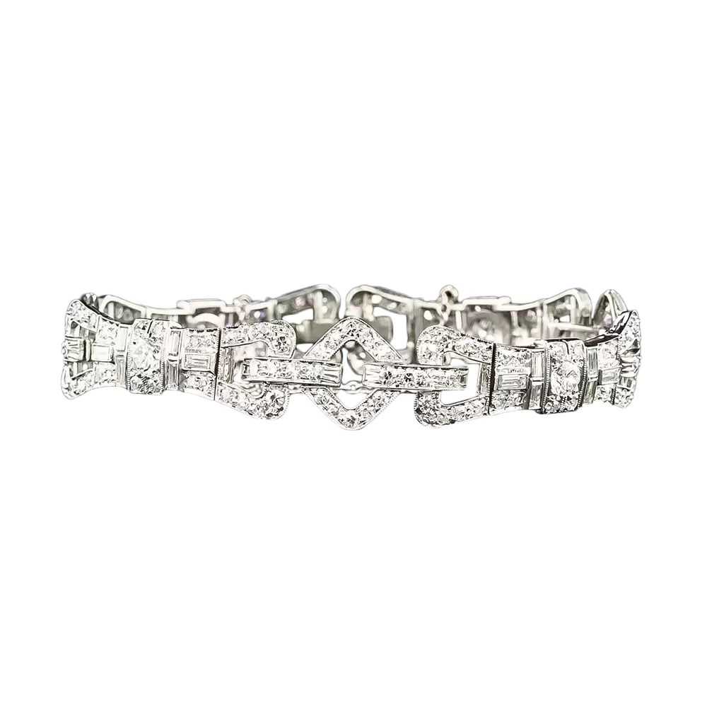 Art Deco Diamond Stirrup Line Bracelet - image 4