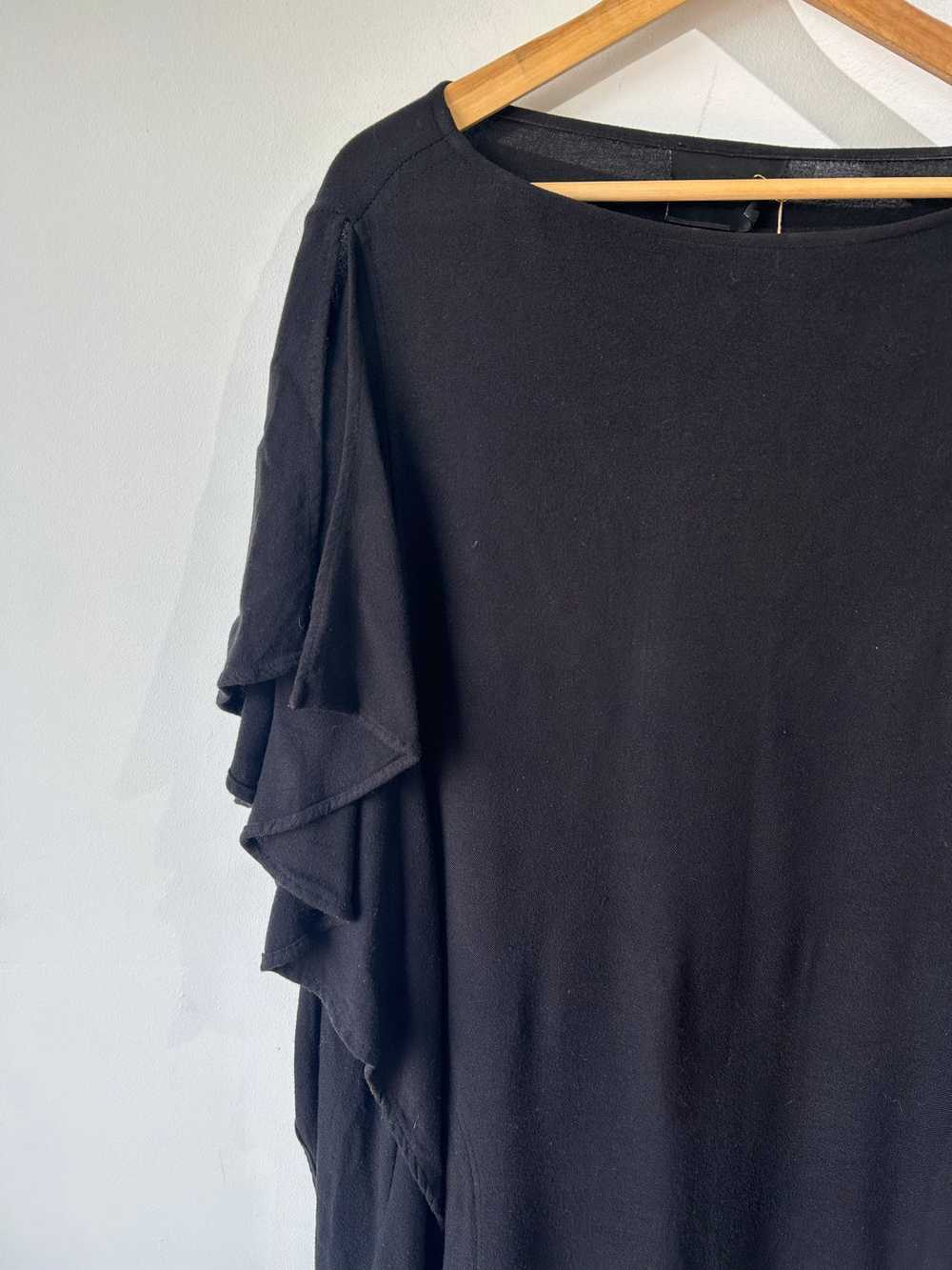 No. 6 Store Black Cotton Dress With Ruffled Sides - image 2