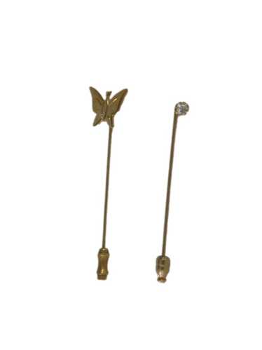 1990's Womens gold tone metal stick pins with one 