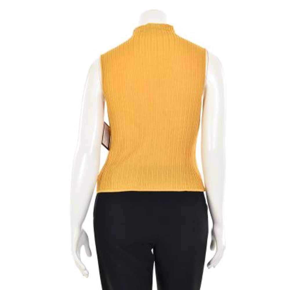 St. John Knits Ribbed Knit Mock Neck Top in Musta… - image 3