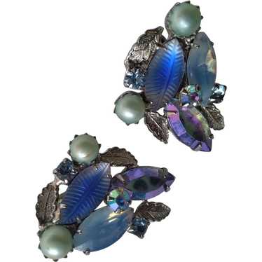 Stylish  KRAMER  Earrings in hues of blue and gre… - image 1