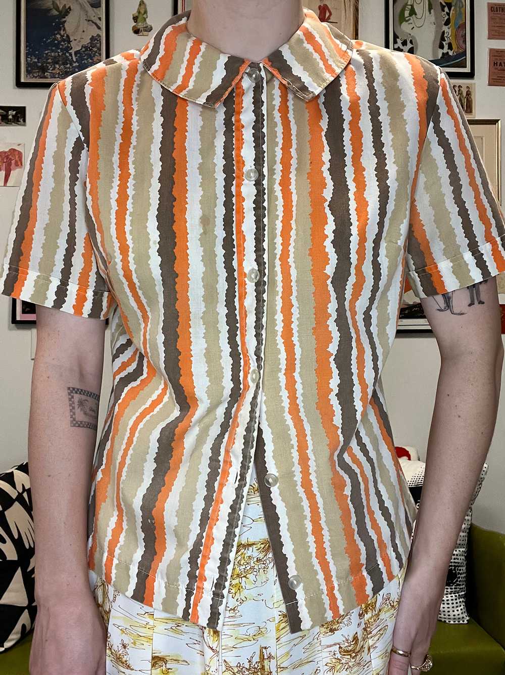 60s Squiggle Blouse - image 5