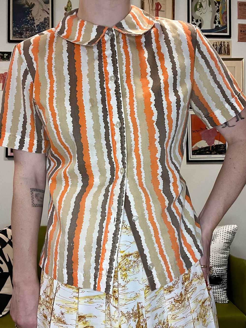 60s Squiggle Blouse - image 6