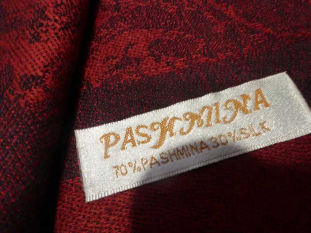 Vintage Pashmina Cashmere Silk Shawl Wrap Scarf - image 6