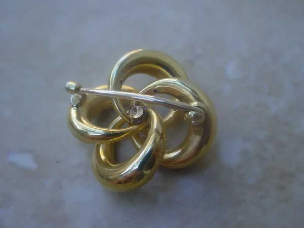 Beautiful 14K Gold Vintage Brooch w/ European Cut… - image 6