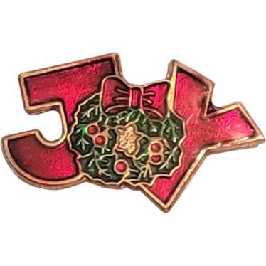 Joy christmas brooch pin - Gem