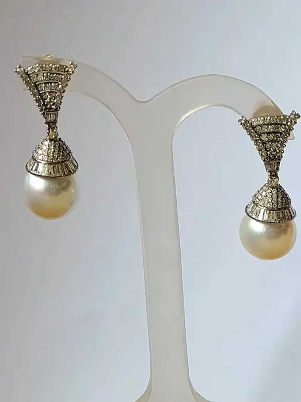 Natural Pearl & Diamonds Art Deco Style Victorian… - image 2