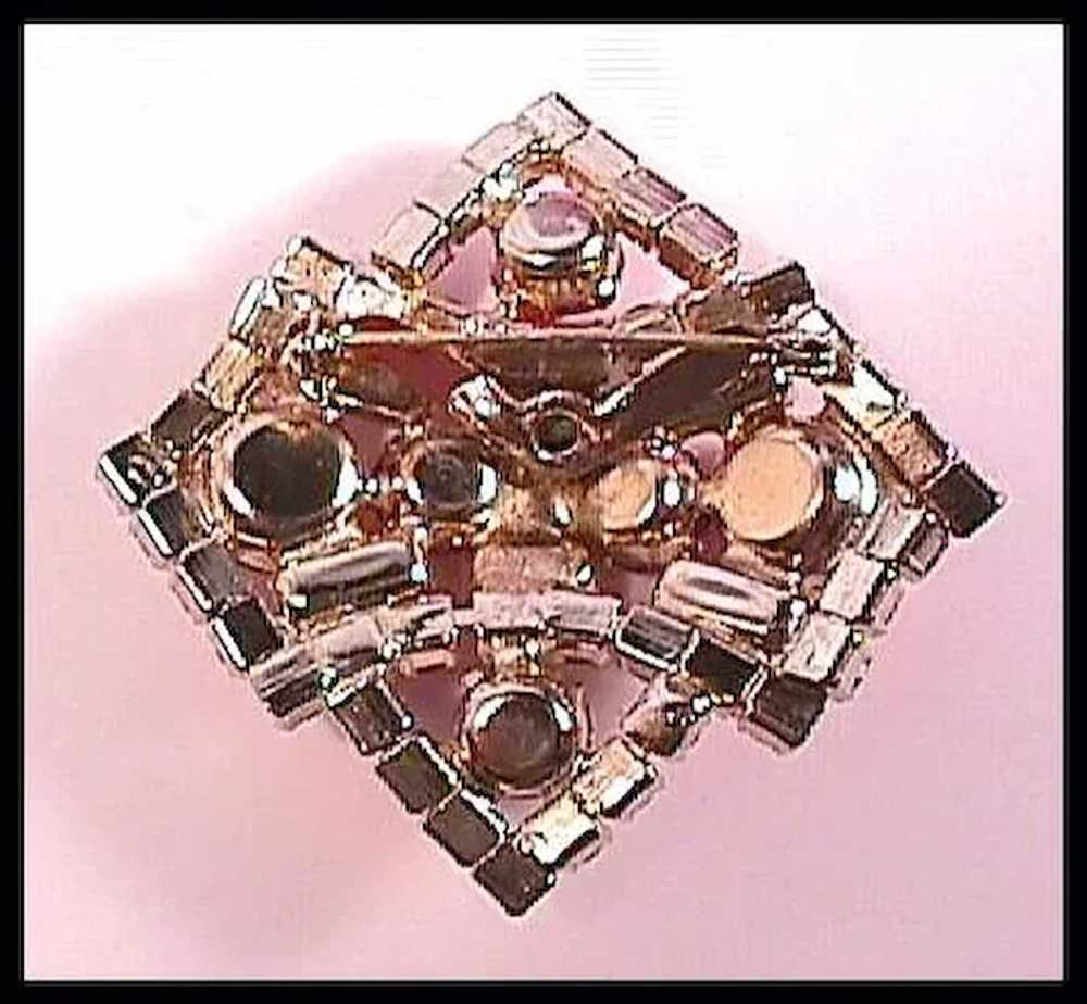 Dazzling Pink Rhinestone Pin Brooch - image 2