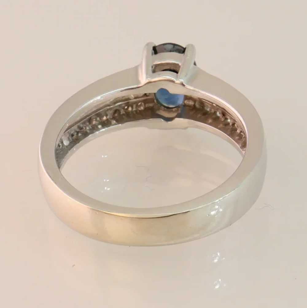 Size 6.5 Sapphire & Pave Diamond Split Shank Whit… - image 3