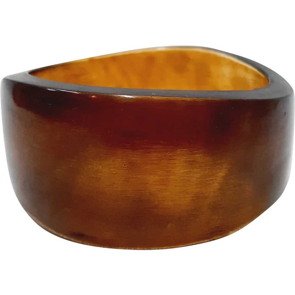 Brown early plastic 1970s bangle bracelet - image 1