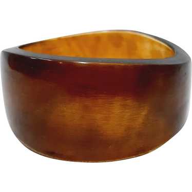 Brown early plastic 1970s bangle bracelet - image 1