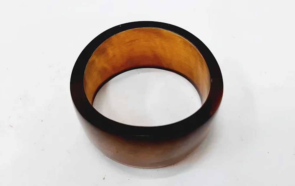 Brown early plastic 1970s bangle bracelet - image 2