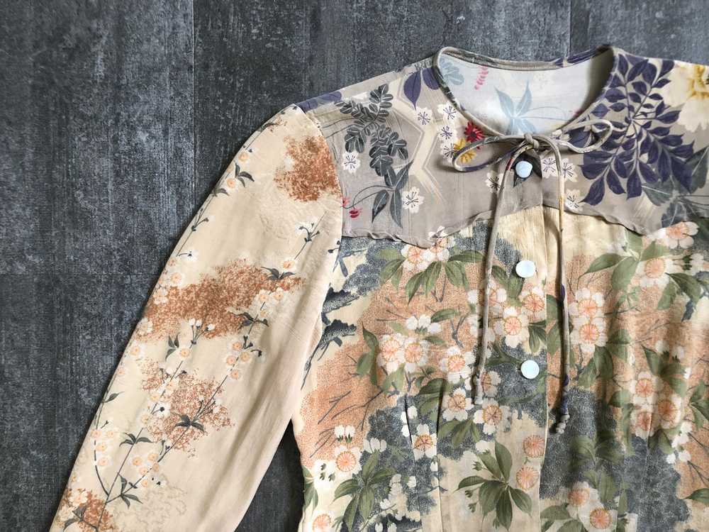 1940s silk blouse . vintage 40s floral top . size… - image 2