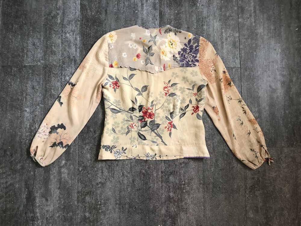 1940s silk blouse . vintage 40s floral top . size… - image 3