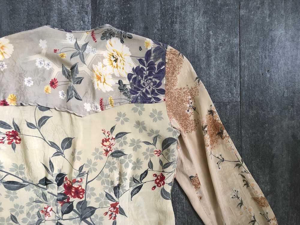 1940s silk blouse . vintage 40s floral top . size… - image 4
