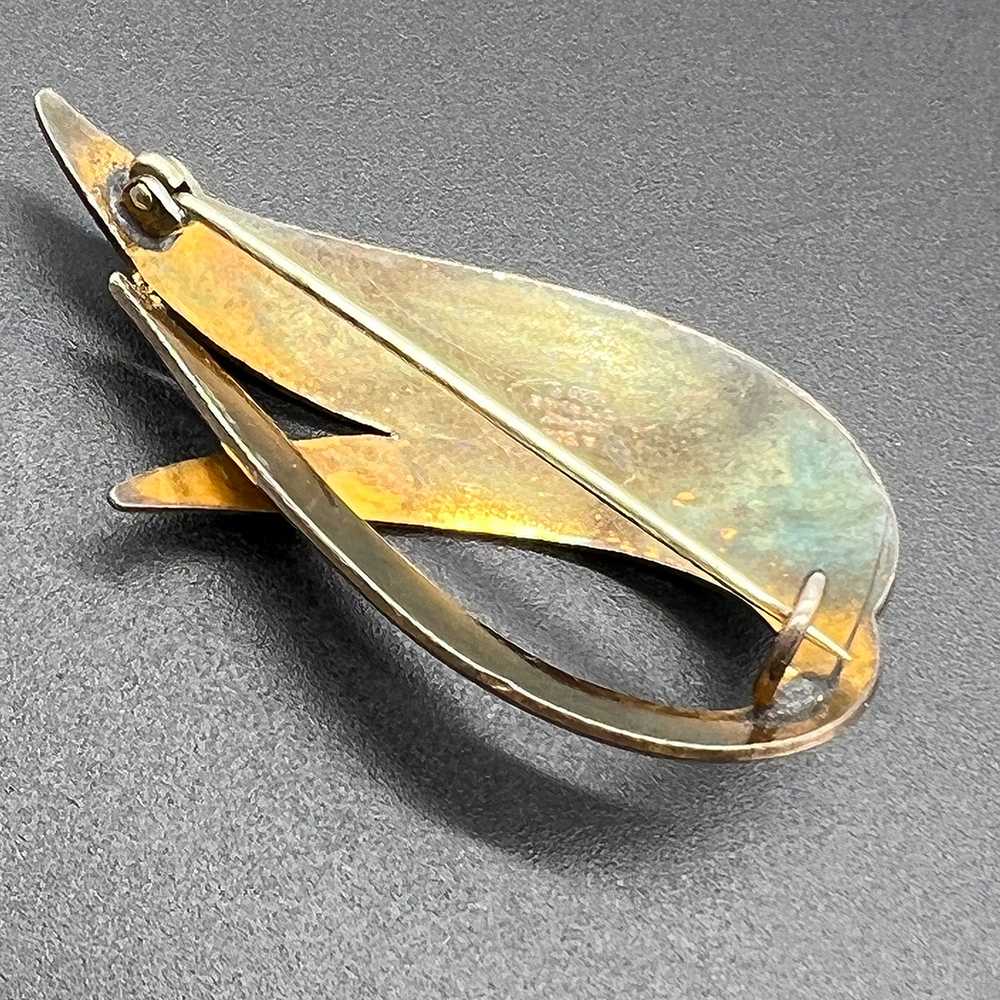 White Enamel Albert Scharning Sterling Brooch - image 5