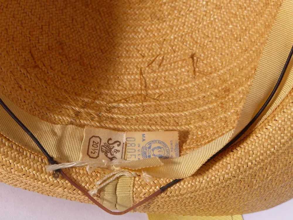 Vintage 1940s-1950s Childs/Girls Straw Hat Yellow… - image 9