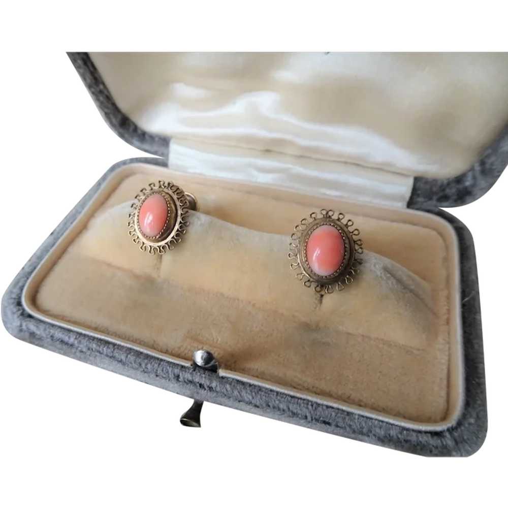 BEAUTIFUL Vintage Angel Skin Coral Earrings, Intr… - image 1