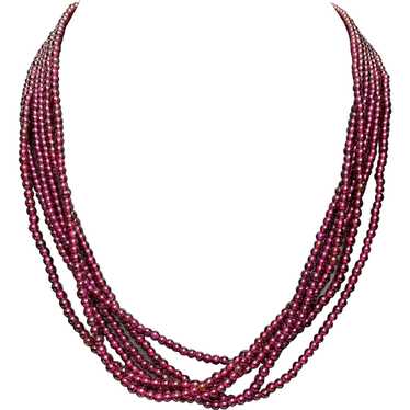 Garnet and 14k Gold Necklace