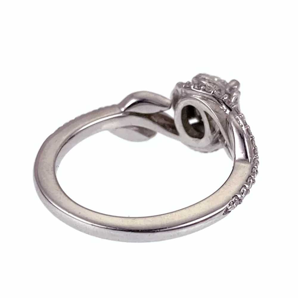 Floral Platinum & Diamond Engagement Ring - image 5
