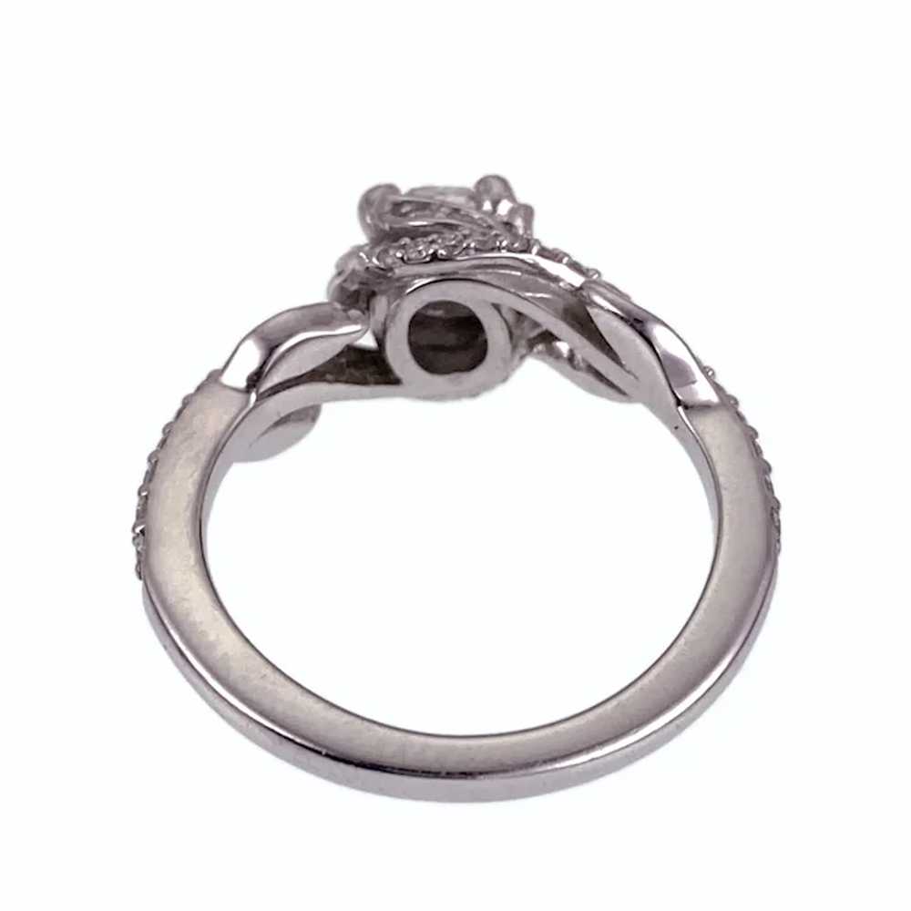 Floral Platinum & Diamond Engagement Ring - image 6
