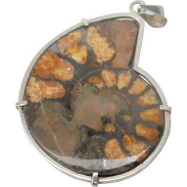 Ammonite and Sterling Pendant - image 1