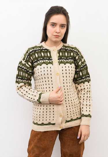 Handmade Norwegian Wool Sweater Cardigan Jacket Ju