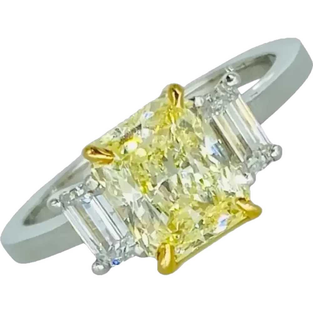 GIA Certified 2.46 Carat Natural Fancy Yellow Dia… - image 1