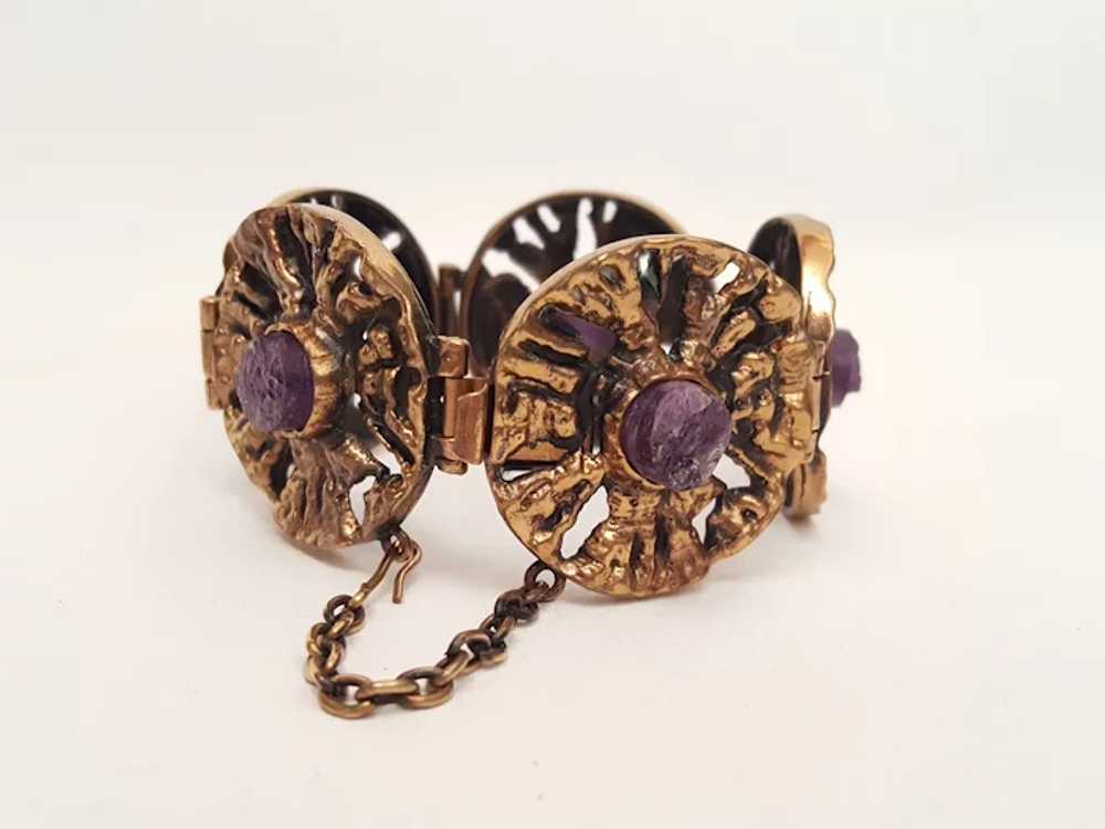Pentti Sarpaneva - Bronze and Amethyst Bracelet -… - image 4