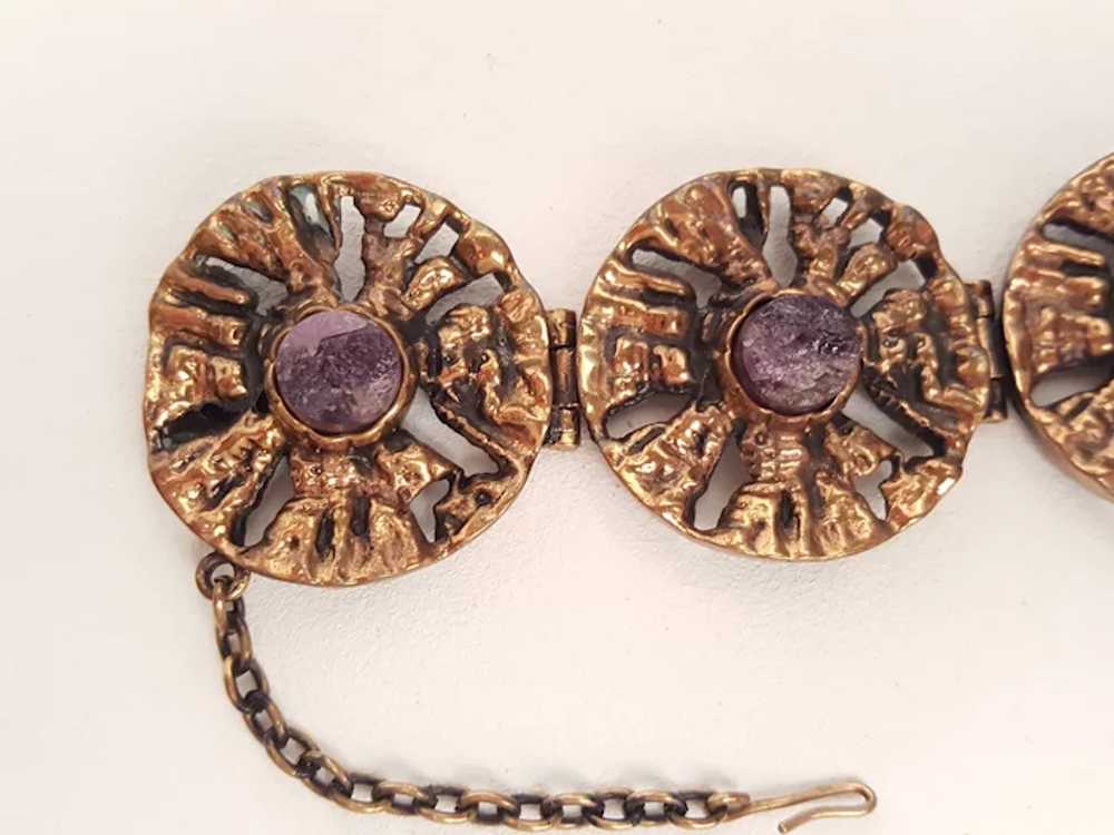 Pentti Sarpaneva - Bronze and Amethyst Bracelet -… - image 5