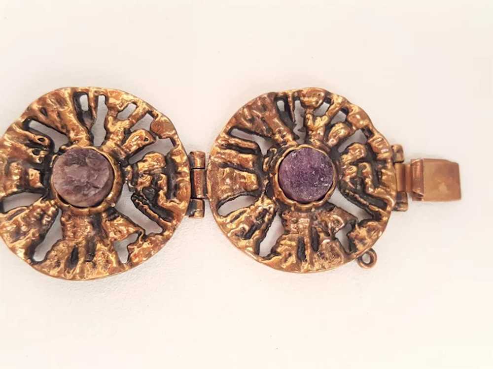 Pentti Sarpaneva - Bronze and Amethyst Bracelet -… - image 7