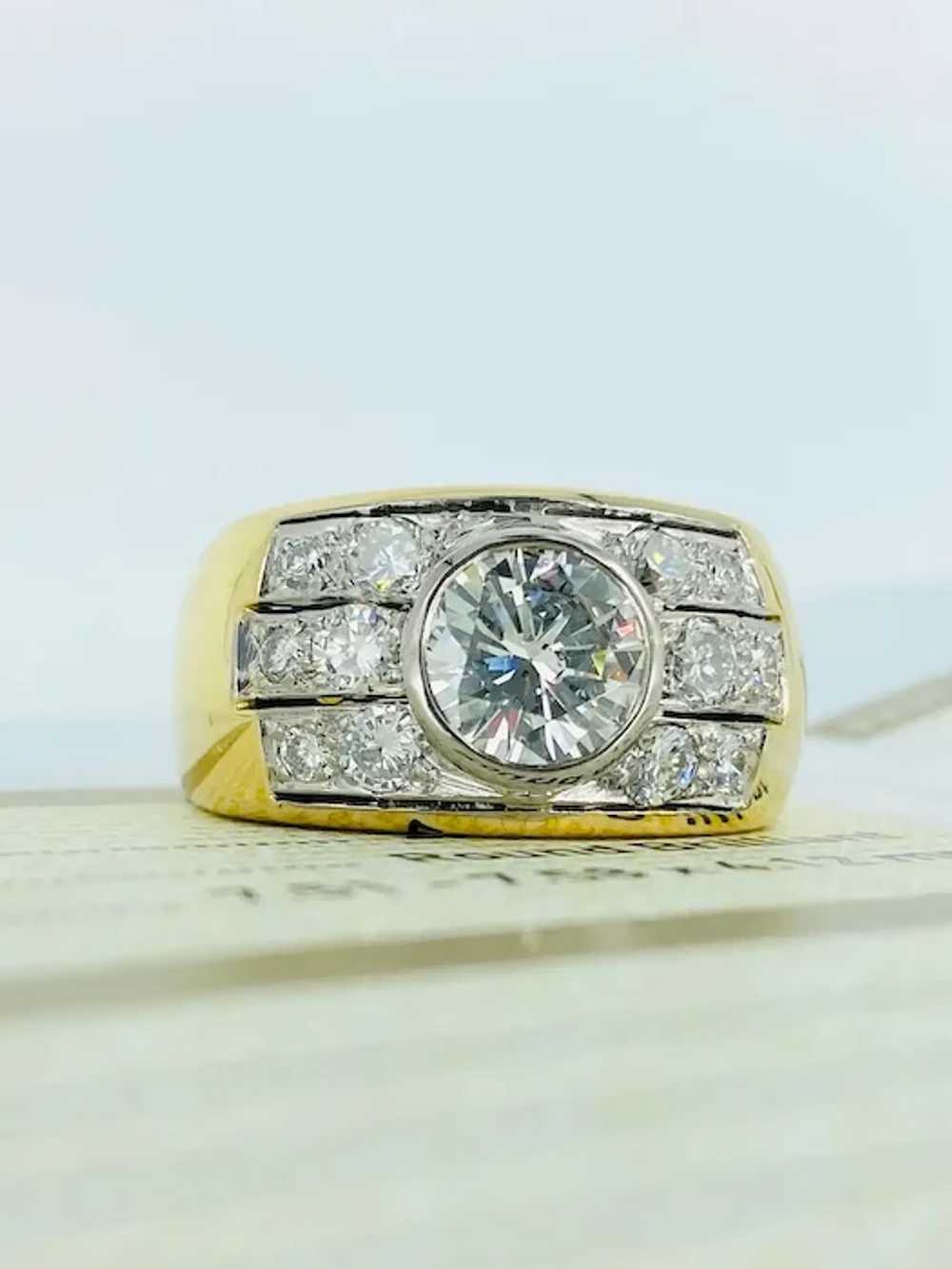 Men’s GIA Certified 2.31 Carat Round Diamond Ring… - image 3