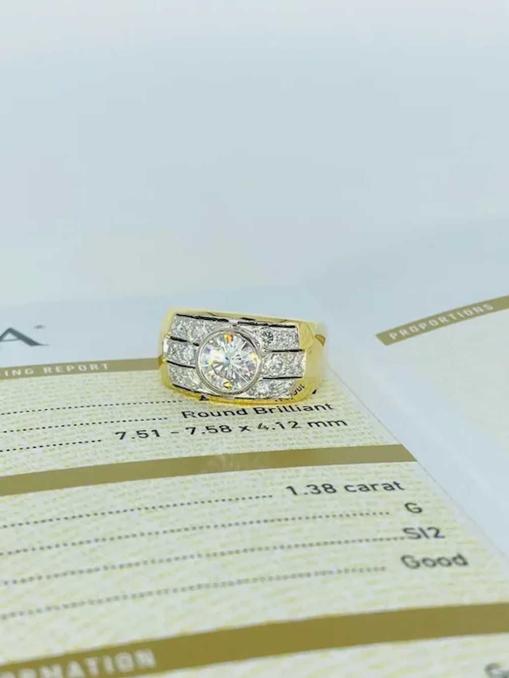 Men’s GIA Certified 2.31 Carat Round Diamond Ring… - image 4