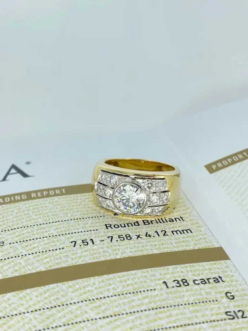 Men’s GIA Certified 2.31 Carat Round Diamond Ring… - image 5