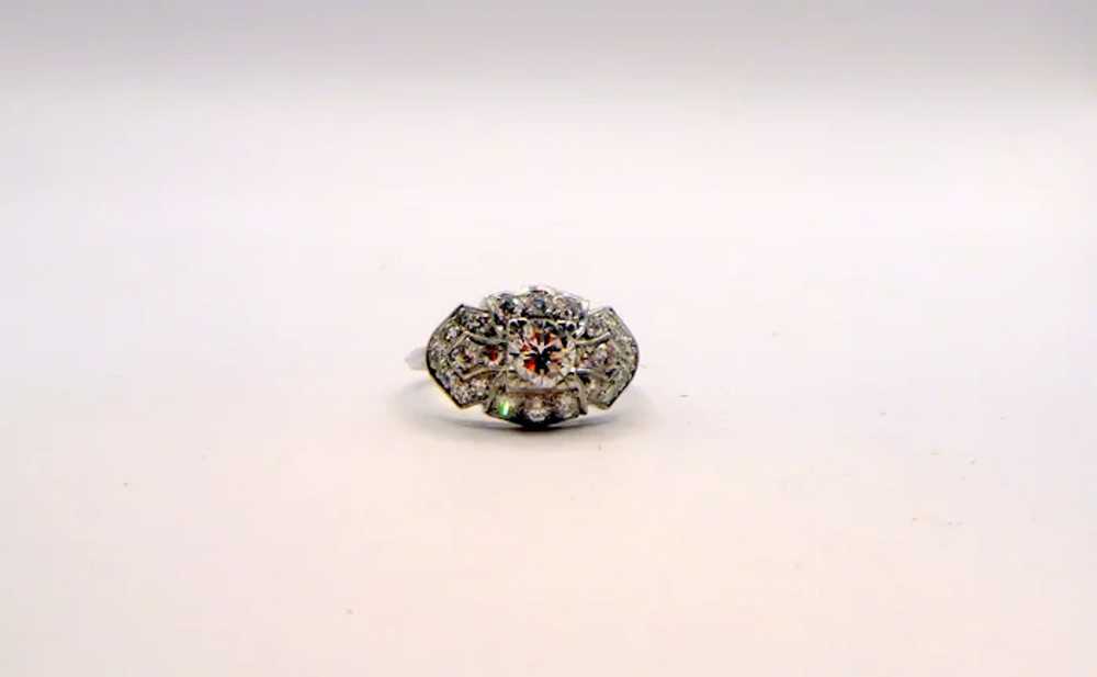 Vintage Platinum Diamond Ring - image 2