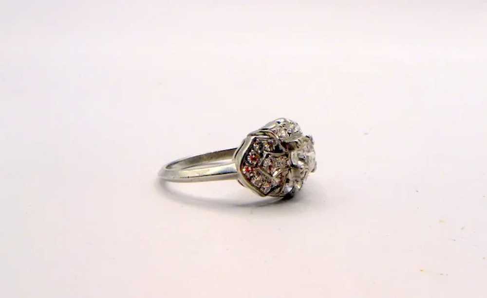 Vintage Platinum Diamond Ring - image 3