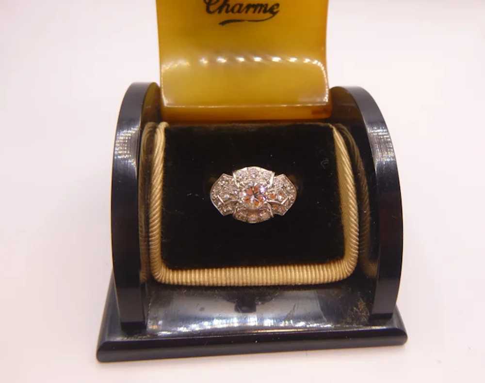Vintage Platinum Diamond Ring - image 4