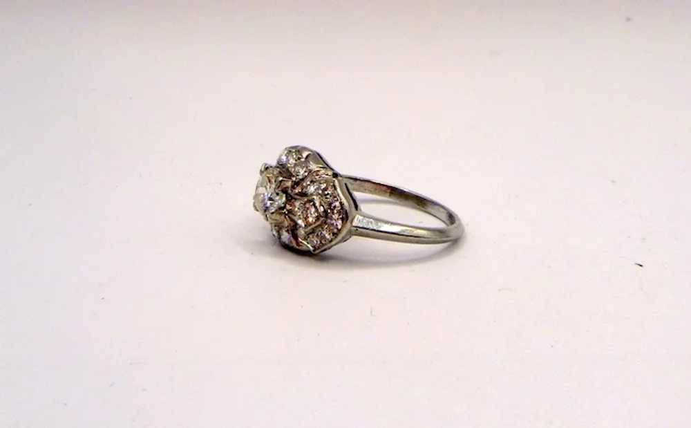 Vintage Platinum Diamond Ring - image 6