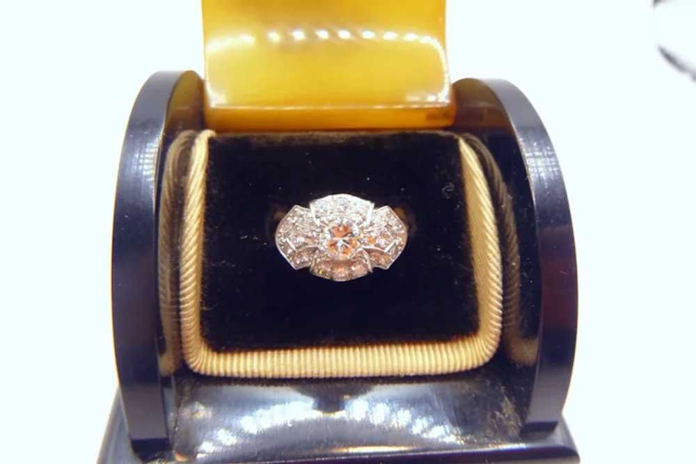 Vintage Platinum Diamond Ring - image 8