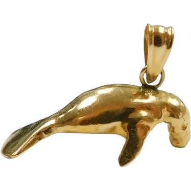 Manatee (Sea Cow) Pendant 14K Yellow Gold 14K Yell