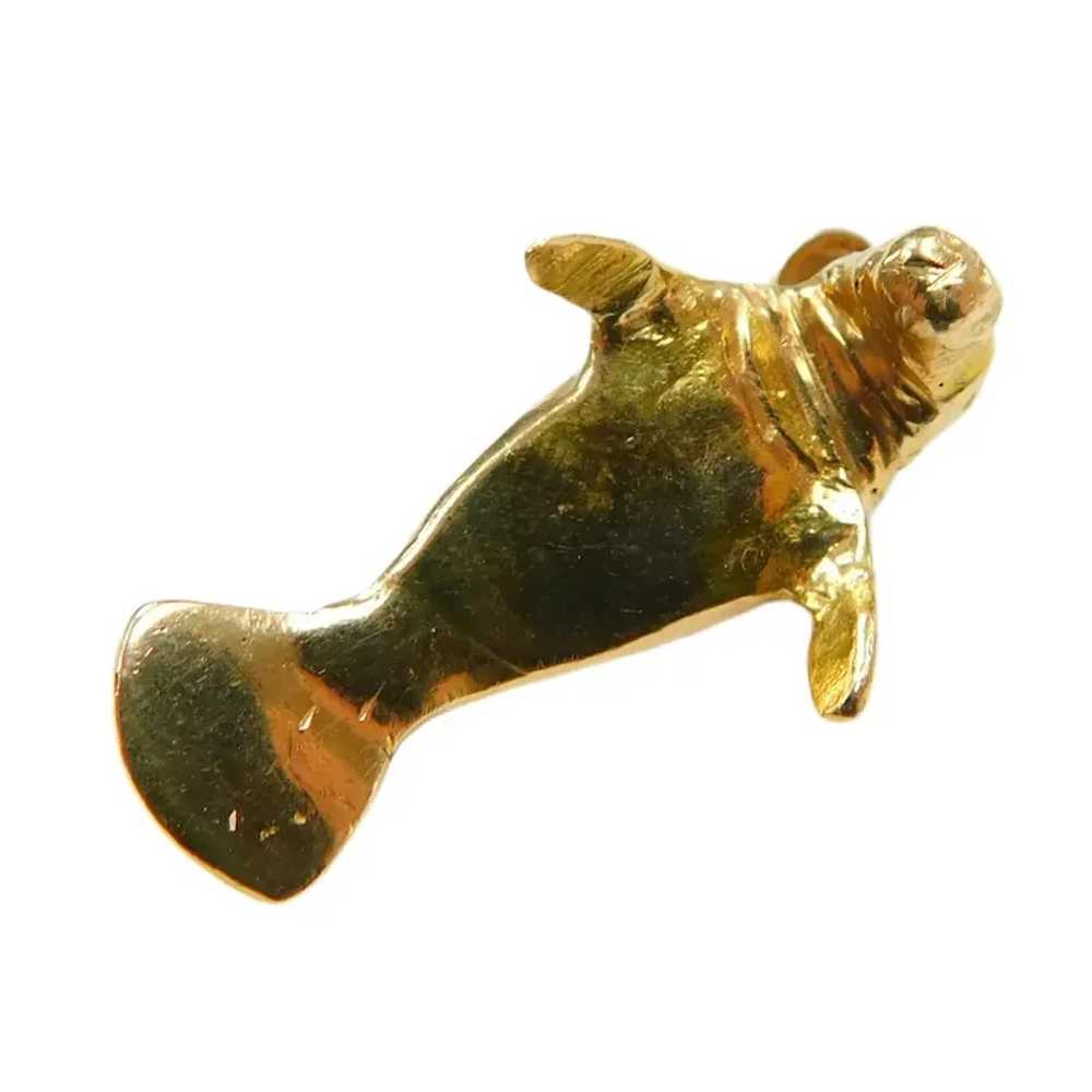 Manatee (Sea Cow) Pendant 14K Yellow Gold 14K Yel… - image 3